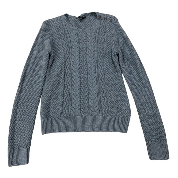 "346" BROOKS BROTHER KNIT CROCHET BLUE SWEATER WOMAN'S LARGE | E2 - Picture 1 of 6